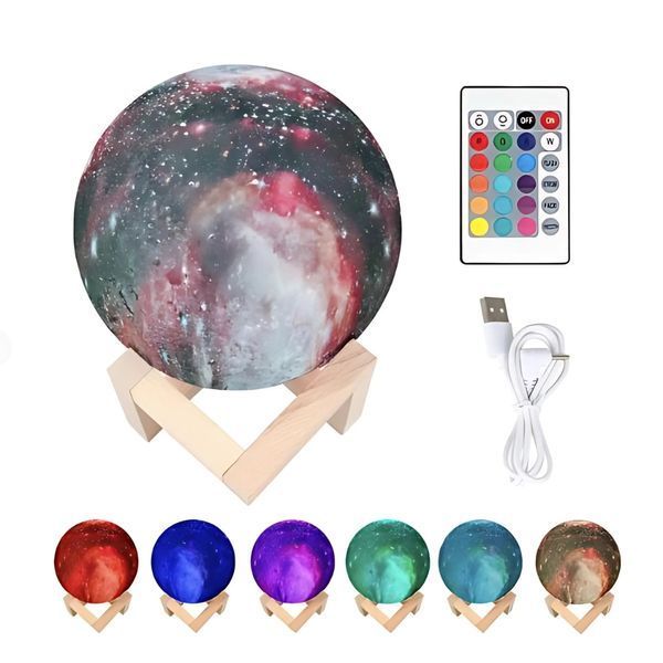 Нічник сенсорний 3D Moon Light Космос, 16 кольорів підсвітки 00000000000068 фото