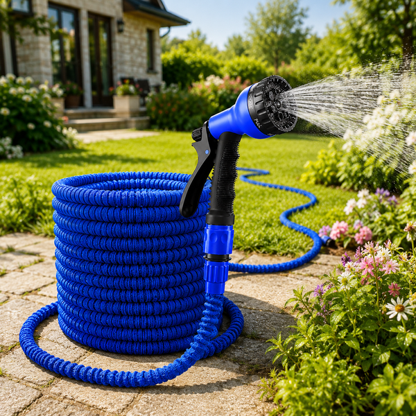 Шланг для поливу 75 м V-HOSE PRO з розпилювачем, садовий шланг що розтягується, легкий поливальний шланг для дачі, городу та авто 0000000000091 фото